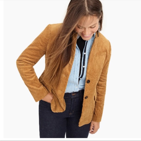 NEW!! J. Crew wide wale corduroy blazer jacket size 12T tall tan NWT
